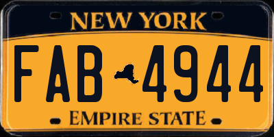 NY license plate FAB4944