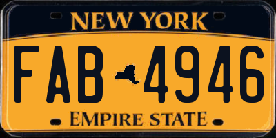 NY license plate FAB4946