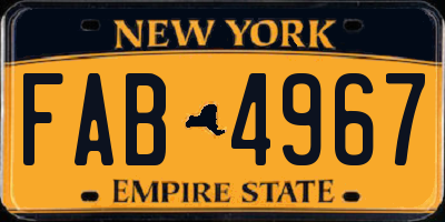 NY license plate FAB4967