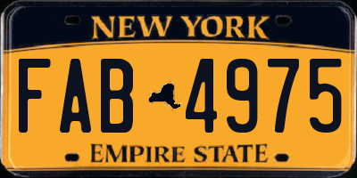 NY license plate FAB4975