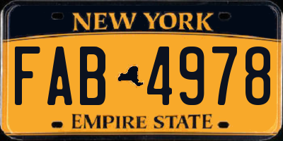 NY license plate FAB4978