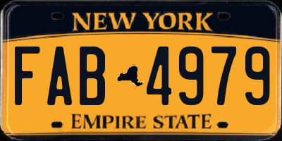 NY license plate FAB4979