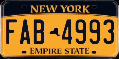NY license plate FAB4993