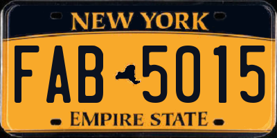 NY license plate FAB5015
