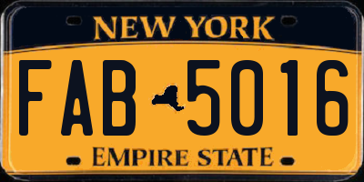 NY license plate FAB5016