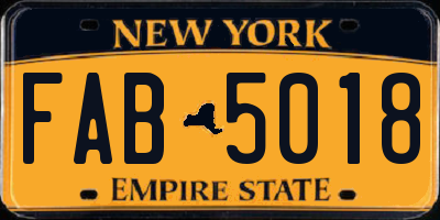 NY license plate FAB5018