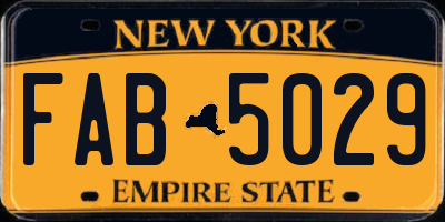 NY license plate FAB5029