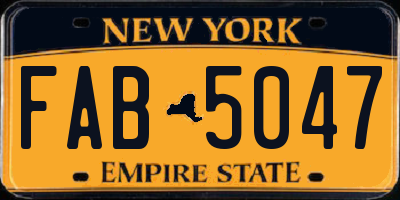 NY license plate FAB5047