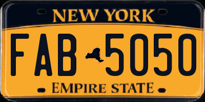 NY license plate FAB5050