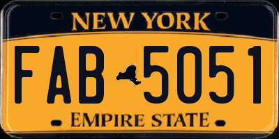 NY license plate FAB5051
