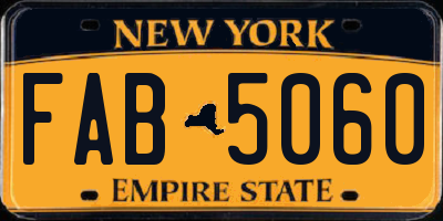 NY license plate FAB5060