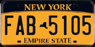 NY license plate FAB5105