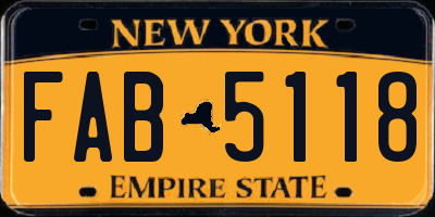 NY license plate FAB5118