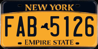 NY license plate FAB5126