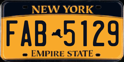 NY license plate FAB5129
