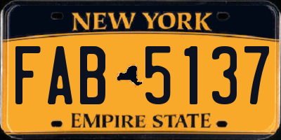 NY license plate FAB5137