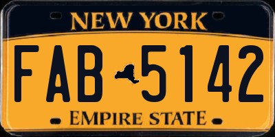 NY license plate FAB5142