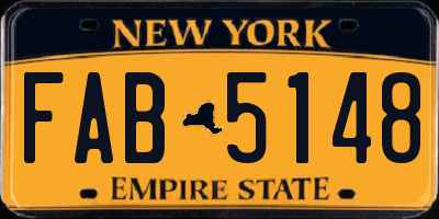 NY license plate FAB5148