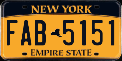 NY license plate FAB5151