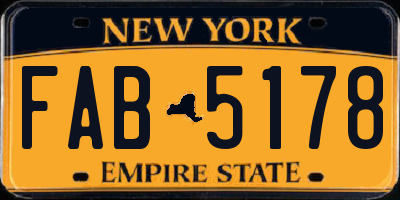 NY license plate FAB5178