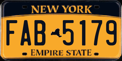 NY license plate FAB5179
