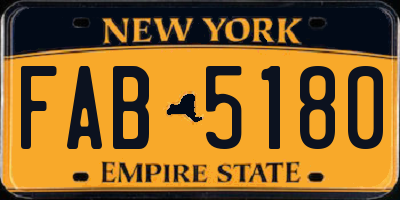 NY license plate FAB5180