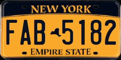 NY license plate FAB5182