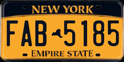 NY license plate FAB5185