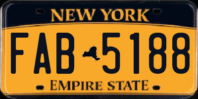 NY license plate FAB5188