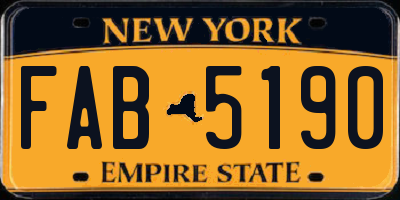 NY license plate FAB5190