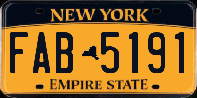 NY license plate FAB5191
