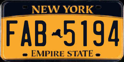NY license plate FAB5194