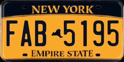 NY license plate FAB5195