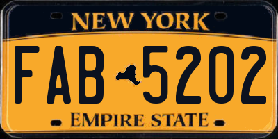 NY license plate FAB5202