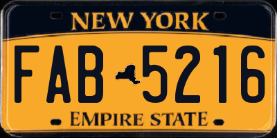 NY license plate FAB5216