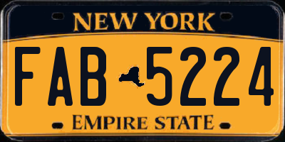 NY license plate FAB5224