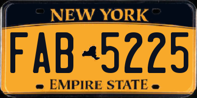 NY license plate FAB5225