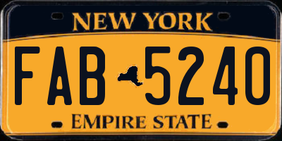 NY license plate FAB5240