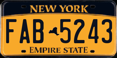 NY license plate FAB5243