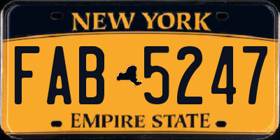 NY license plate FAB5247