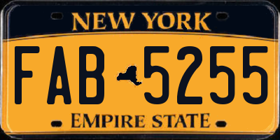 NY license plate FAB5255