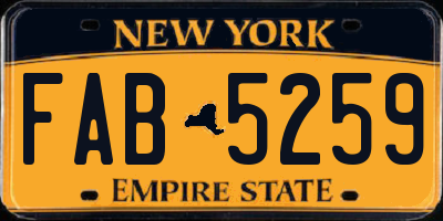 NY license plate FAB5259