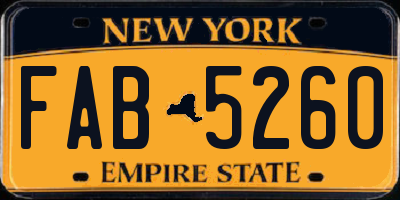 NY license plate FAB5260