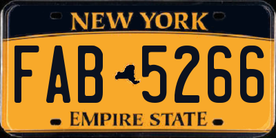 NY license plate FAB5266