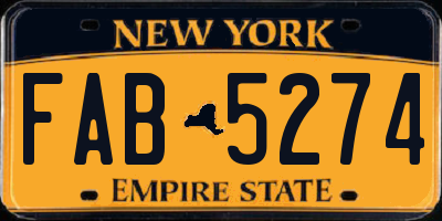 NY license plate FAB5274