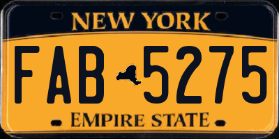 NY license plate FAB5275