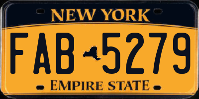 NY license plate FAB5279