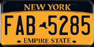 NY license plate FAB5285