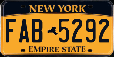 NY license plate FAB5292