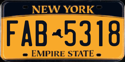 NY license plate FAB5318